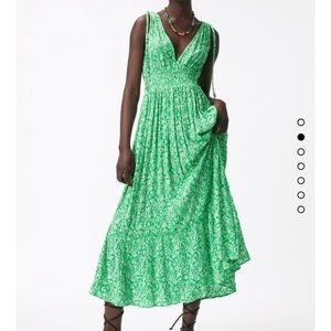 Zara green floral print dress & seacret recover masque